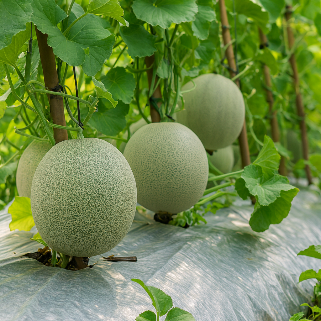 Latar melon di greenhouse